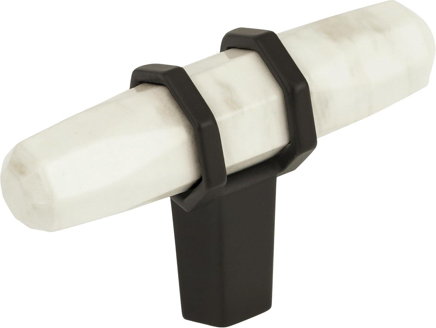 imageAmerock Cabinet Knob Marble WhiteOilRubbed Bronze 212 inch 64 mm Length Carrione 1 Pack Drawer Knob Cabinet HardwareMarble WhiteBlack Bronze
