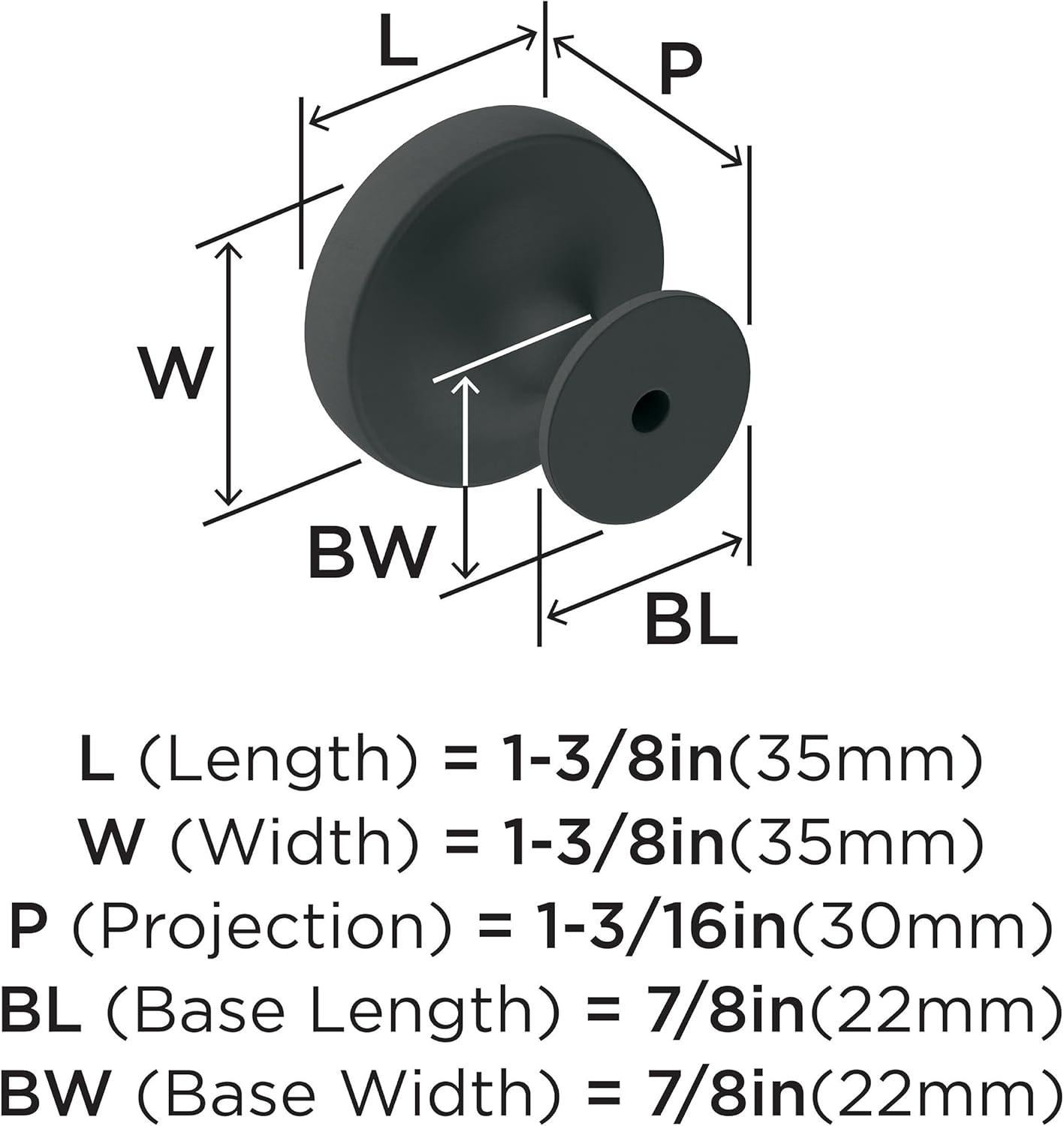 imageAmerock Cabinet Knob Matte Black 112 inch 38 mm Diameter Exceed 1 Pack Drawer Knob Cabinet HardwareMatte Black