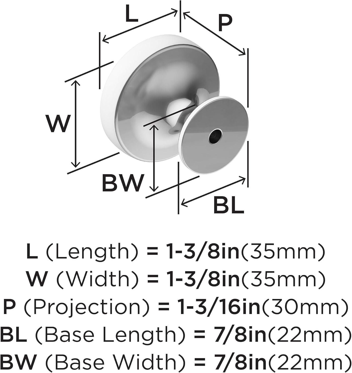 imageAmerock Cabinet Knob Matte Black 112 inch 38 mm Diameter Exceed 1 Pack Drawer Knob Cabinet HardwarePolished Chrome