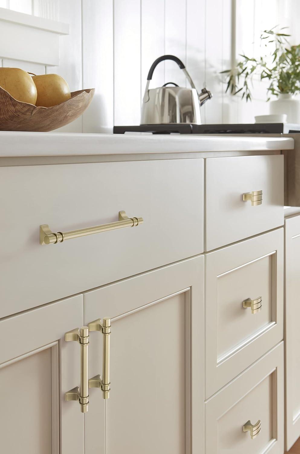 imageAmerock Cabinet Knob Matte Black 112 inch 38 mm Length Davenport 1 Pack Drawer Knob Cabinet HardwareGolden Champagne