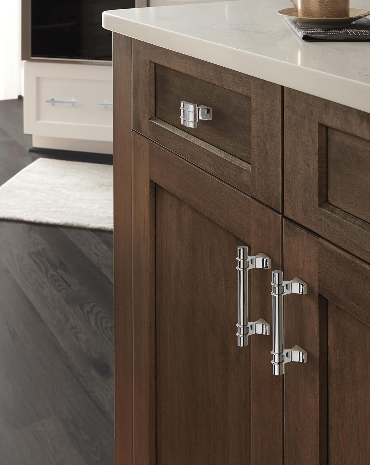 imageAmerock Cabinet Knob Matte Black 112 inch 38 mm Length Davenport 1 Pack Drawer Knob Cabinet HardwarePolished Chrome