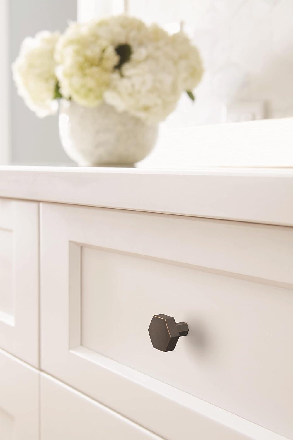 imageAmerock Cabinet Knob Matte Black 114 inch 32 mm Diameter Caliber 1 Pack Drawer Knob Cabinet HardwareOil Rubbed Bronze