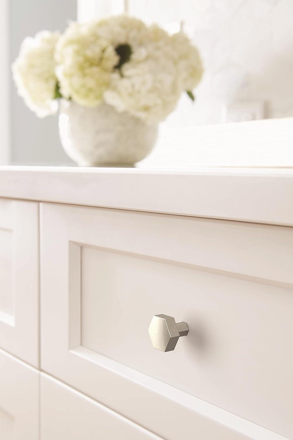 imageAmerock Cabinet Knob Matte Black 114 inch 32 mm Diameter Caliber 1 Pack Drawer Knob Cabinet HardwareSatin Nickel