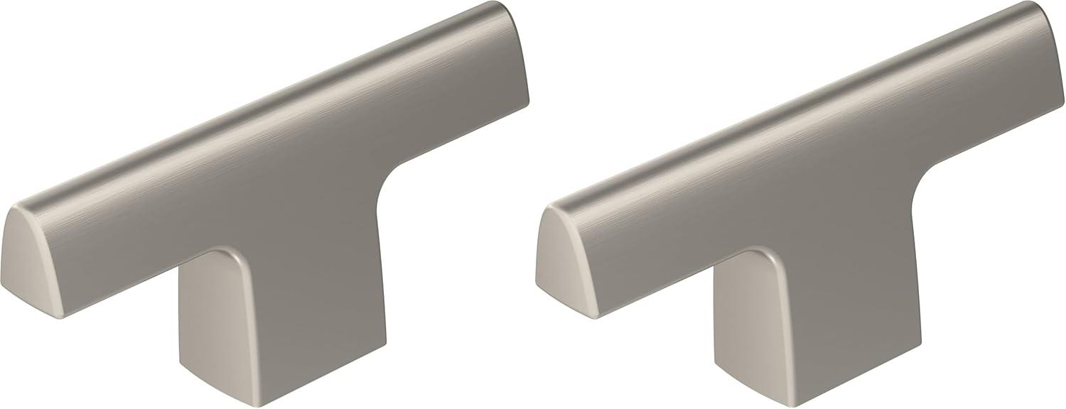 imageAmerock Cabinet Knob Matte Black 114 inch 32 mm Diameter Riva 1 Pack Drawer Knob Cabinet HardwareSatin Nickel