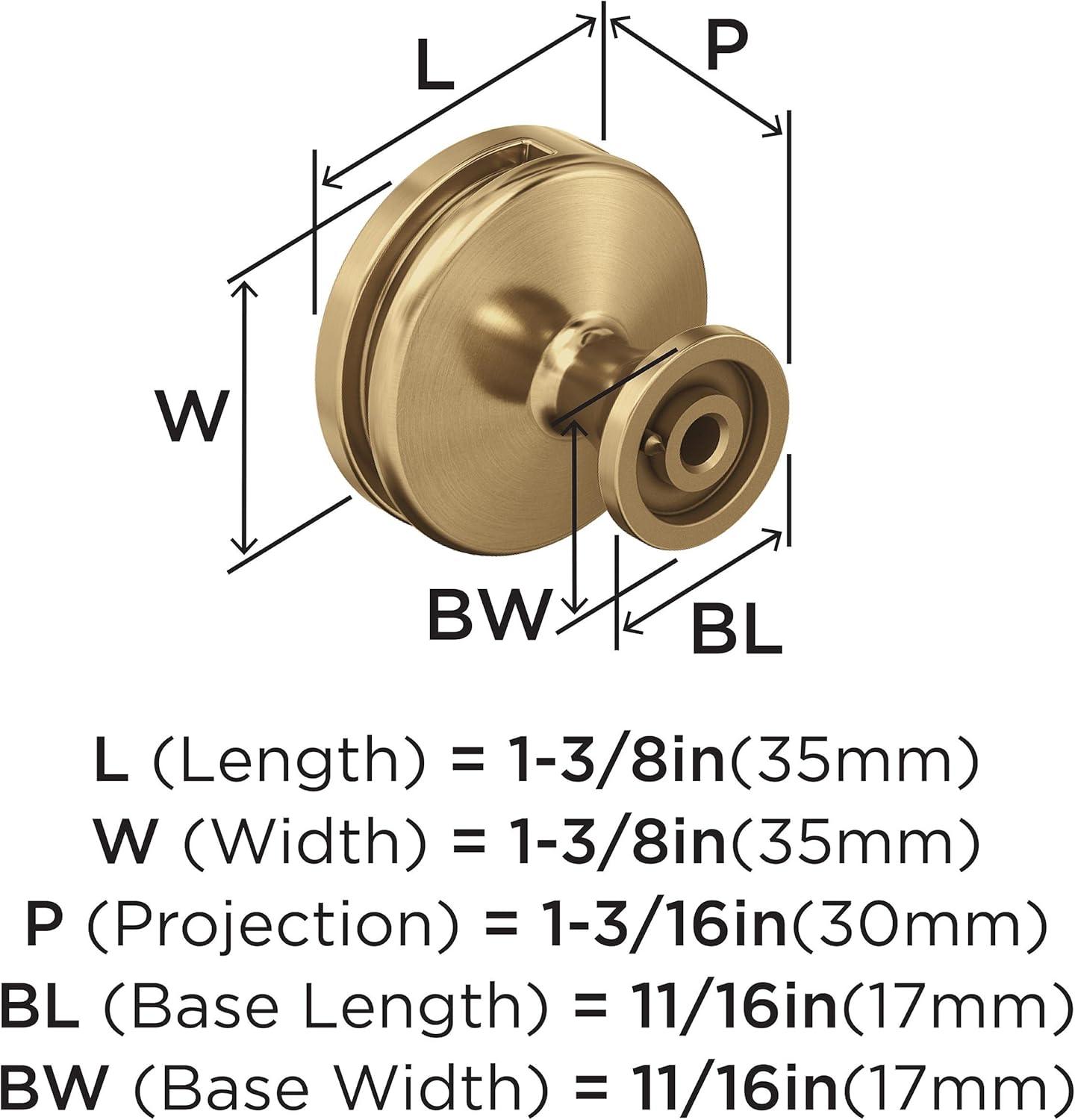 imageAmerock Cabinet Knob Matte Black 138 inch 35 mm Diameter Oberon 1 Pack Drawer Knob Cabinet HardwareChampagne Bronze