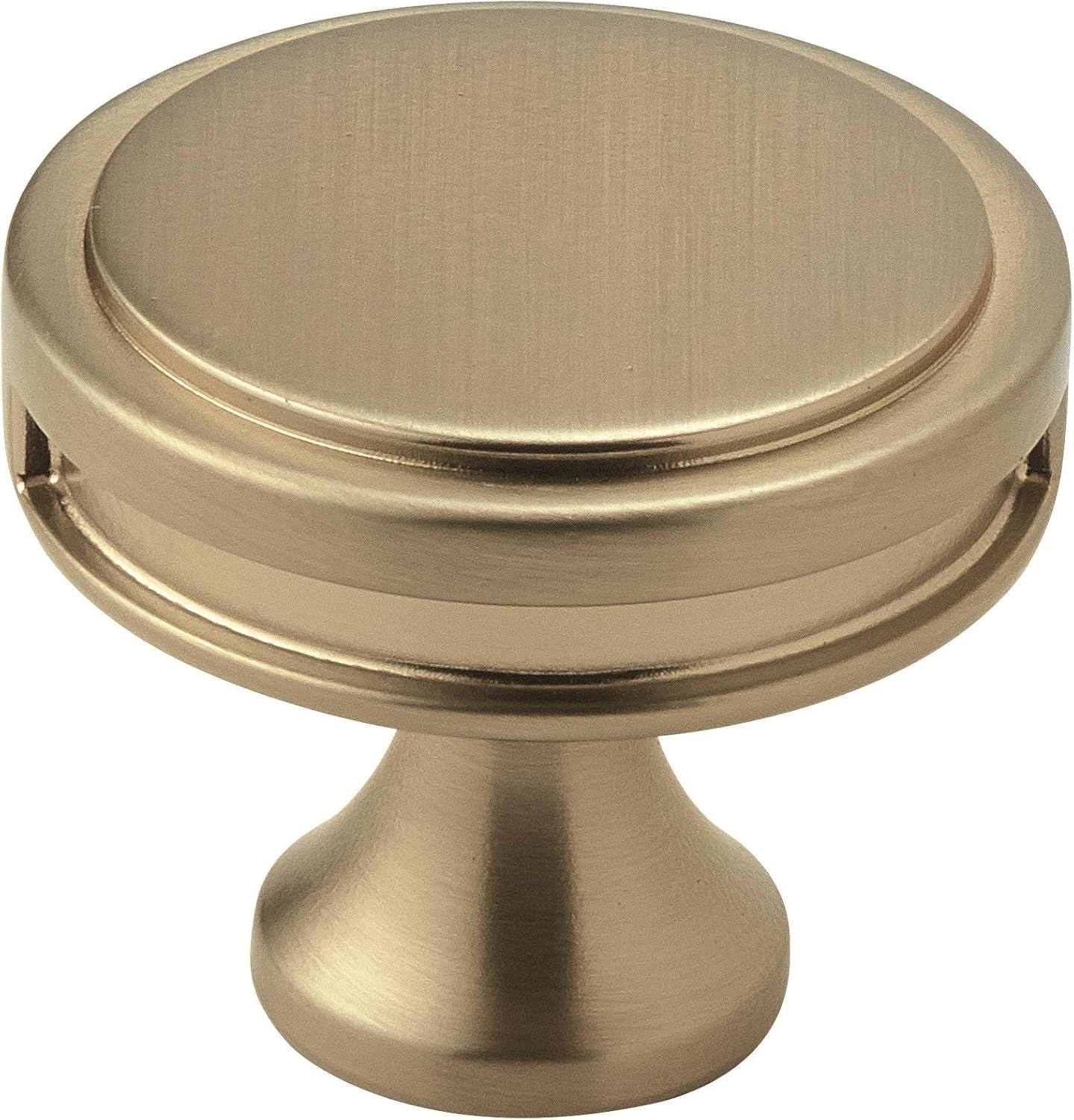 imageAmerock Cabinet Knob Matte Black 138 inch 35 mm Diameter Oberon 1 Pack Drawer Knob Cabinet HardwareGolden Champagne