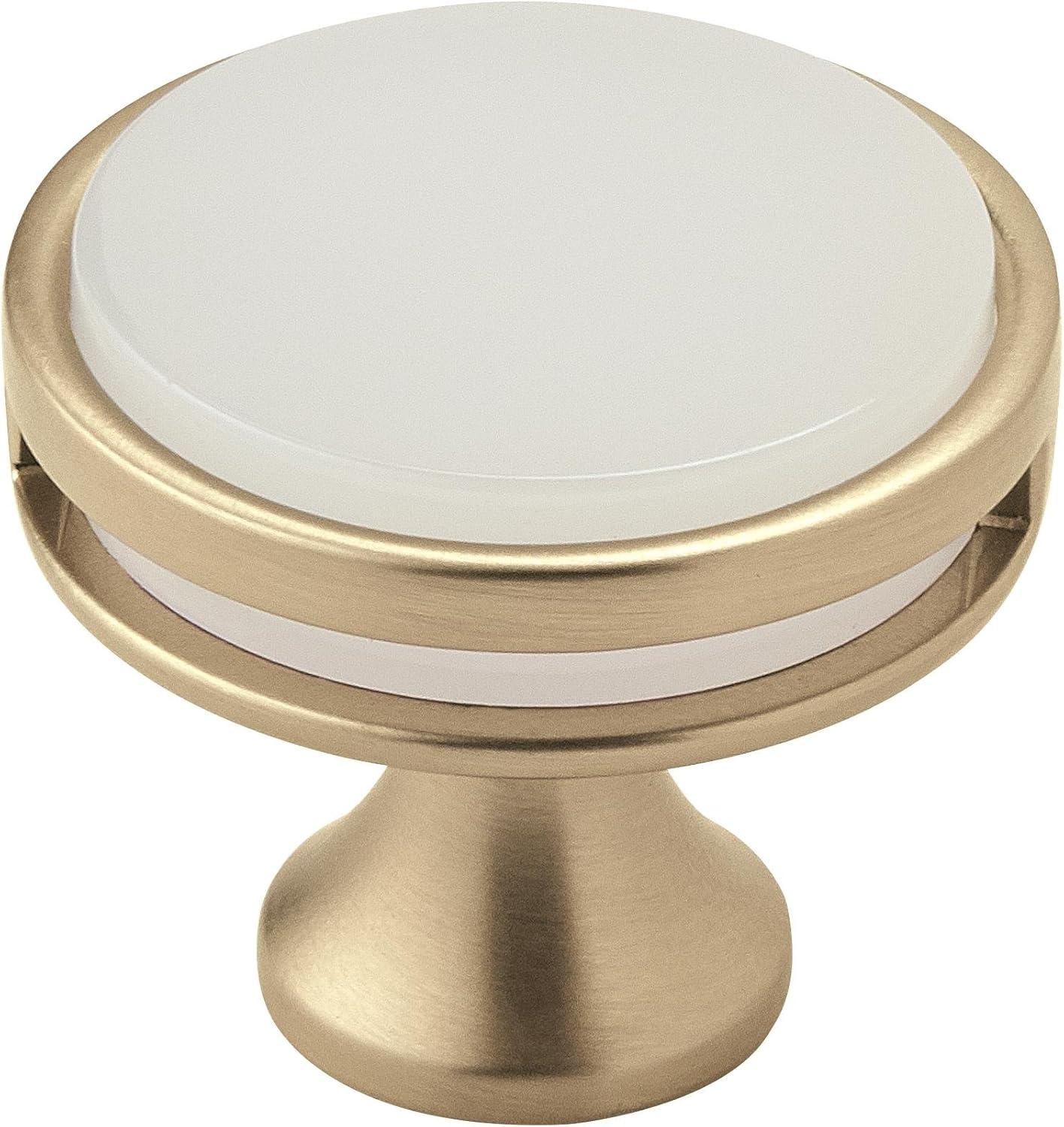 imageAmerock Cabinet Knob Matte Black 138 inch 35 mm Diameter Oberon 1 Pack Drawer Knob Cabinet HardwareGolden ChampagneFrosted