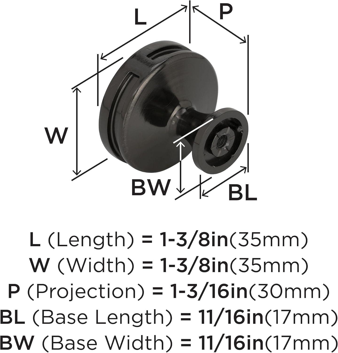 imageAmerock Cabinet Knob Matte Black 138 inch 35 mm Diameter Oberon 1 Pack Drawer Knob Cabinet HardwareGunmetal
