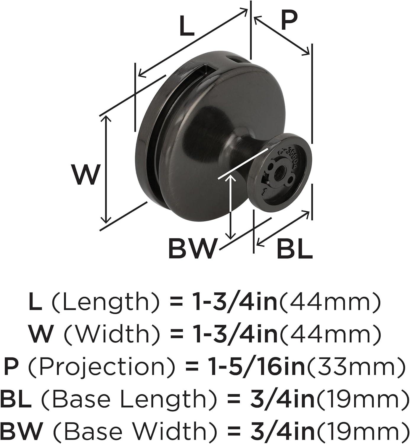 imageAmerock Cabinet Knob Matte Black 138 inch 35 mm Diameter Oberon 1 Pack Drawer Knob Cabinet HardwareGunmetal