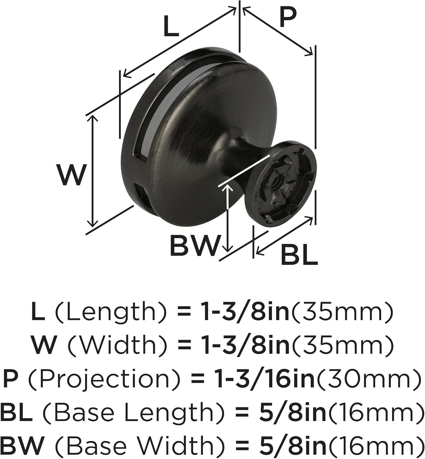 imageAmerock Cabinet Knob Matte Black 138 inch 35 mm Diameter Oberon 1 Pack Drawer Knob Cabinet HardwareGunmetalFrosted