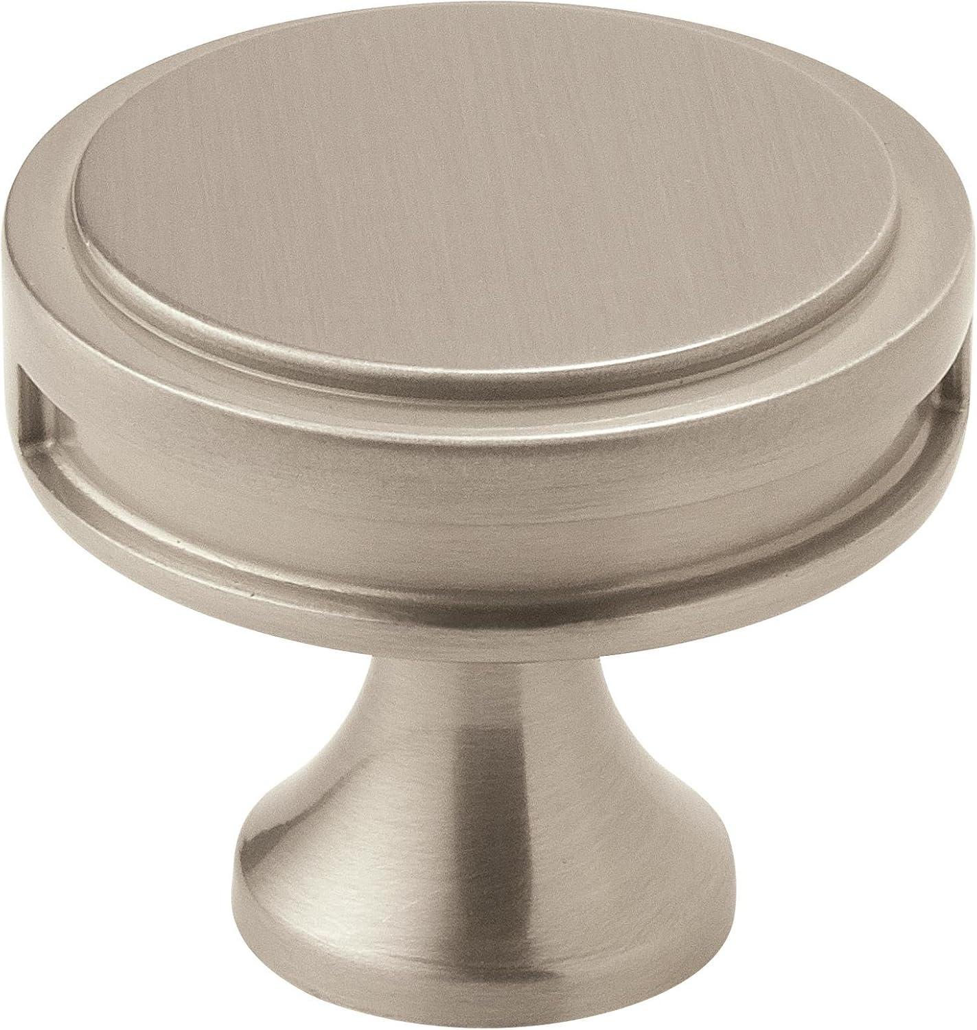 imageAmerock Cabinet Knob Matte Black 138 inch 35 mm Diameter Oberon 1 Pack Drawer Knob Cabinet HardwareSatin Nickel