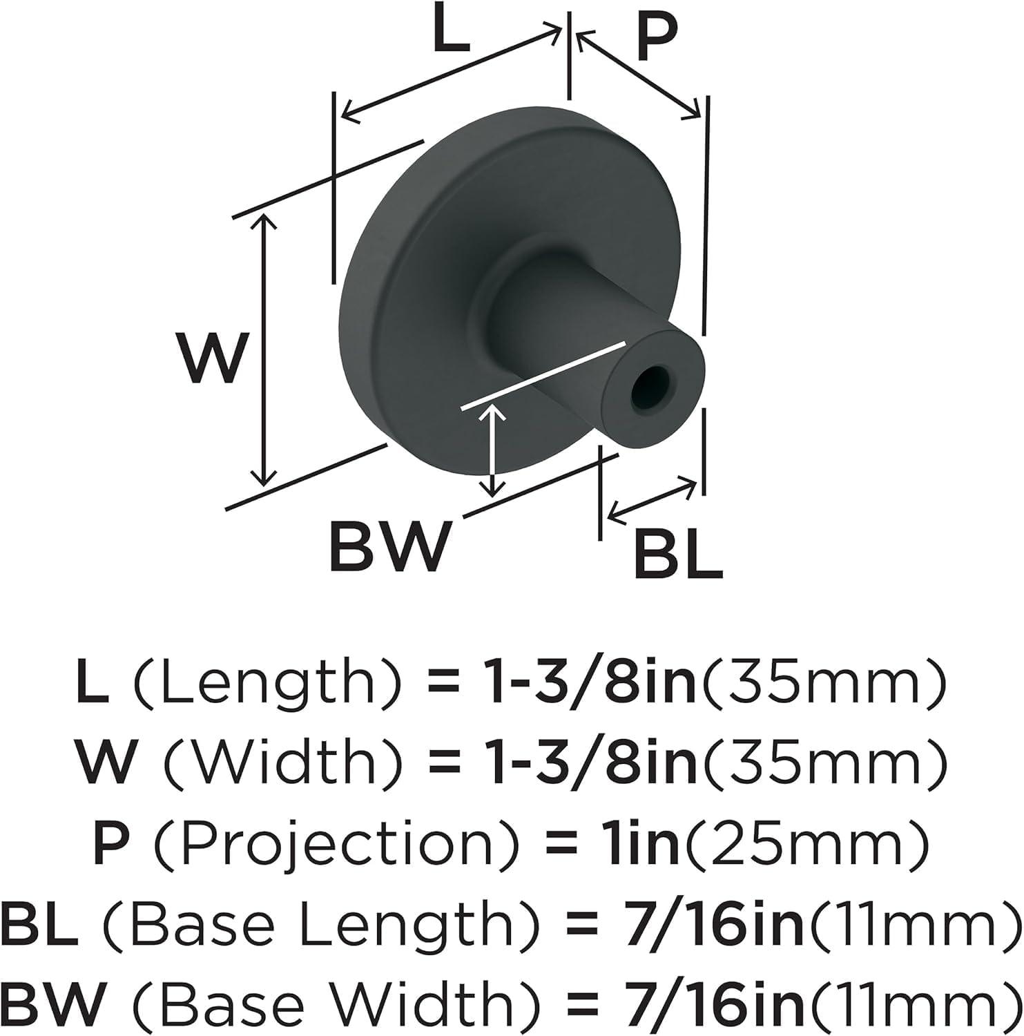 imageAmerock Cabinet Knob Matte Black 138 inch 35 mm Diameter Versa 1 Pack Drawer Knob Cabinet HardwareMatte Black