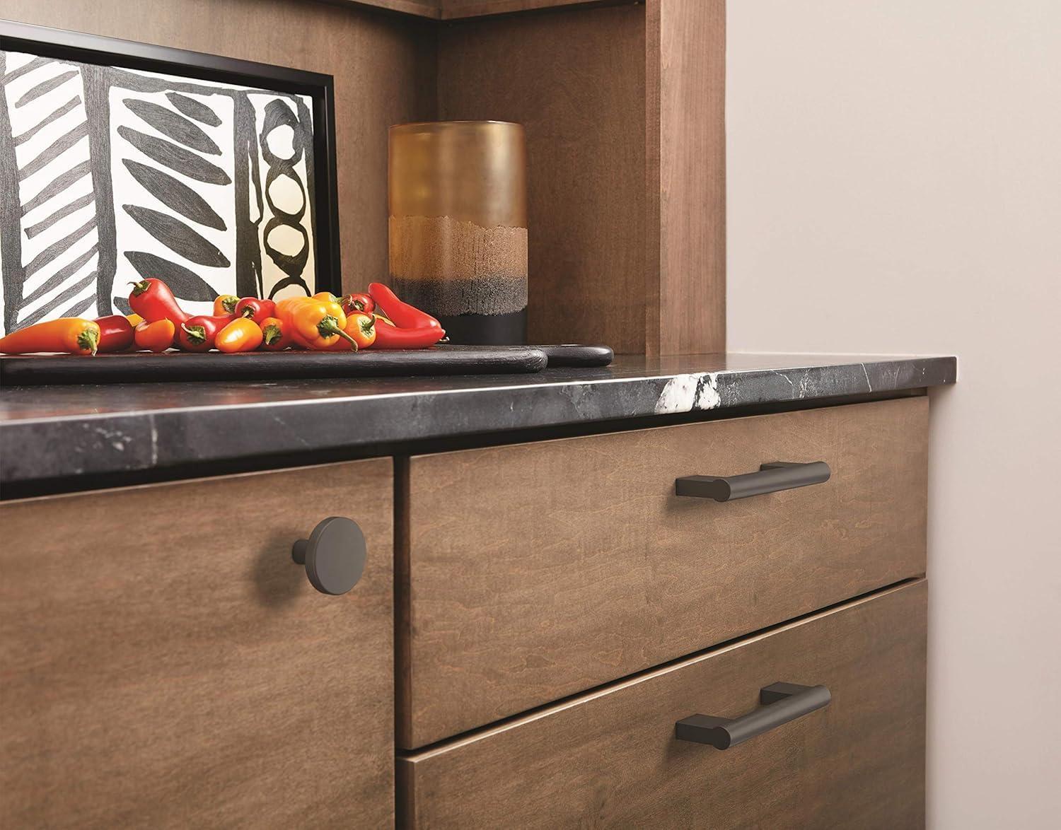 imageAmerock Cabinet Knob Matte Black 138 inch 35 mm Diameter Versa 1 Pack Drawer Knob Cabinet HardwareMatte Black