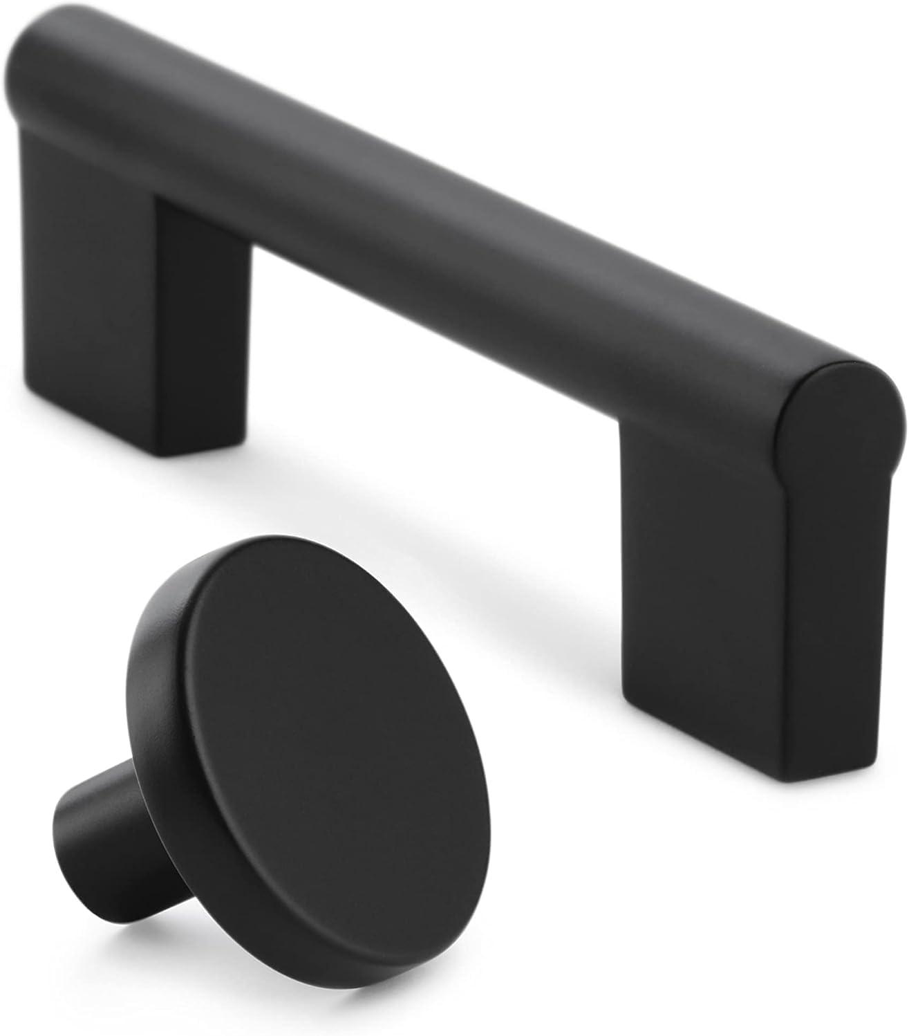 imageAmerock Cabinet Knob Matte Black 138 inch 35 mm Diameter Versa 1 Pack Drawer Knob Cabinet HardwareMatte Black