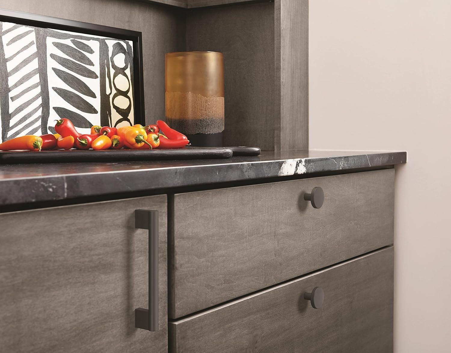 imageAmerock Cabinet Knob Matte Black 138 inch 35 mm Diameter Versa 1 Pack Drawer Knob Cabinet HardwareMatte Black