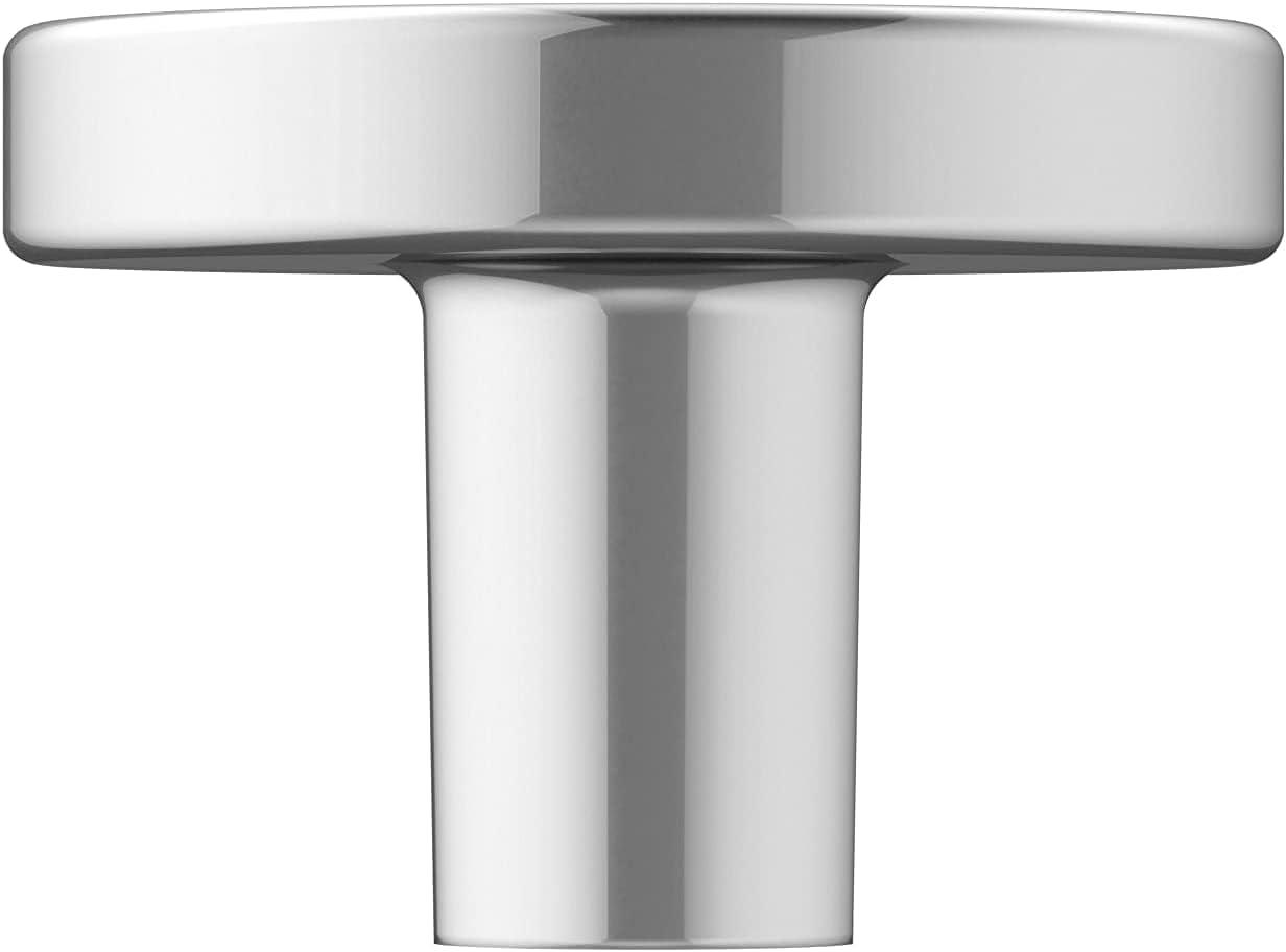 imageAmerock Cabinet Knob Matte Black 138 inch 35 mm Diameter Versa 1 Pack Drawer Knob Cabinet HardwarePolished Chrome