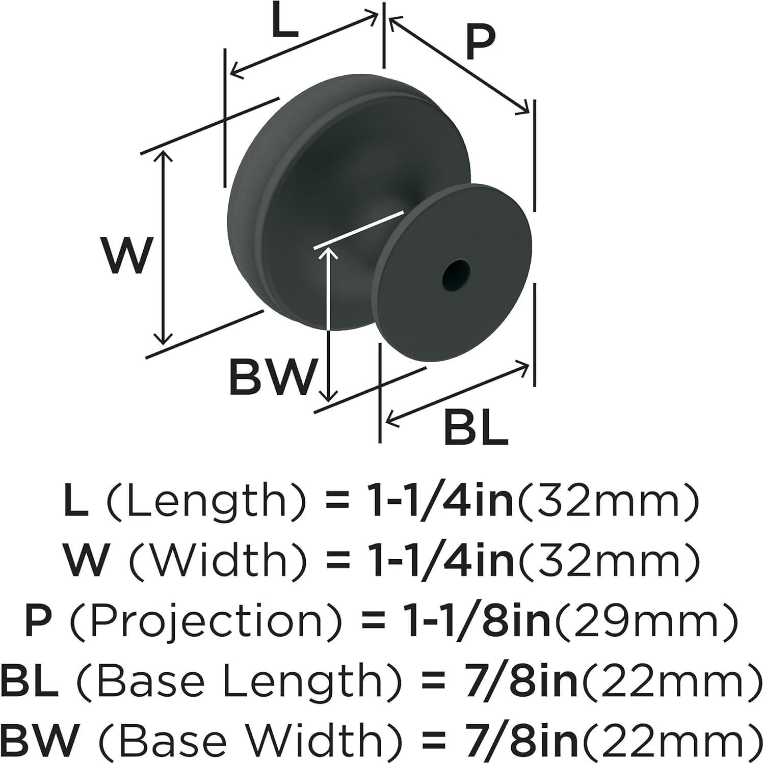 imageAmerock Cabinet Knob Oil Rubbed Bronze 114 inch 32 mm Diameter Renown 1 Pack Drawer Knob Cabinet HardwareMatte Black
