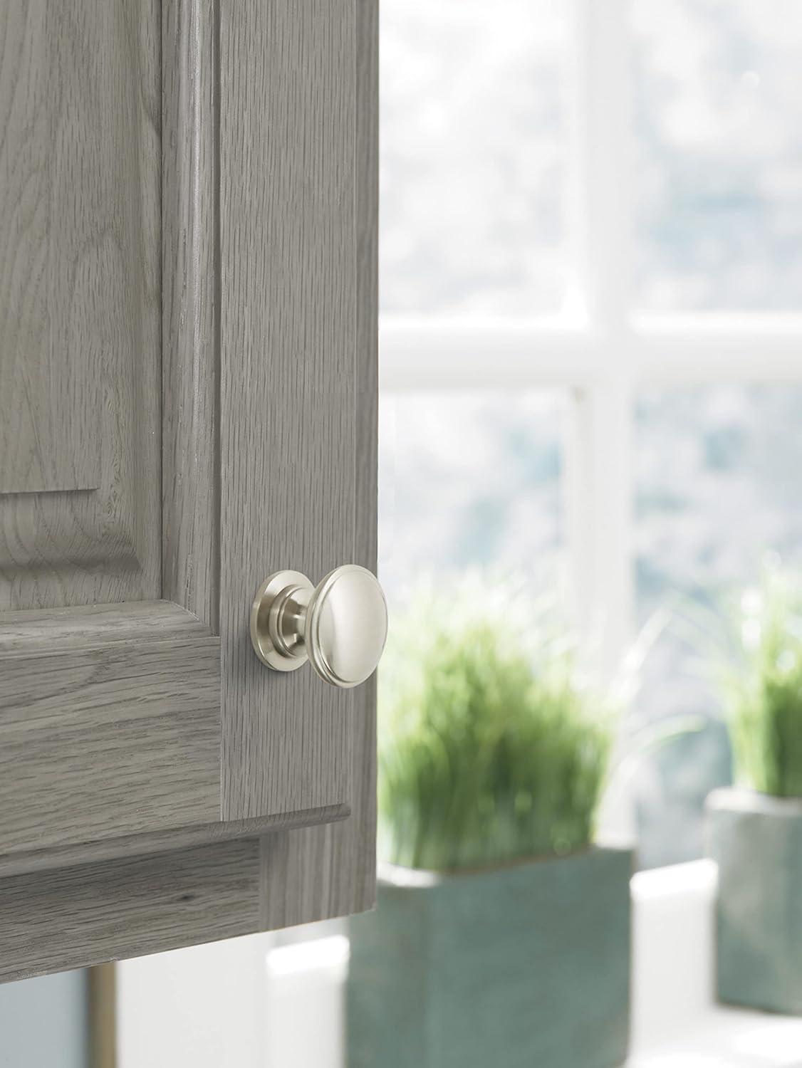 imageAmerock Cabinet Knob Polished Chrome 114 inch 32 mm Diameter Ravino 1 Pack Drawer Knob Cabinet HardwareSatin Nickel