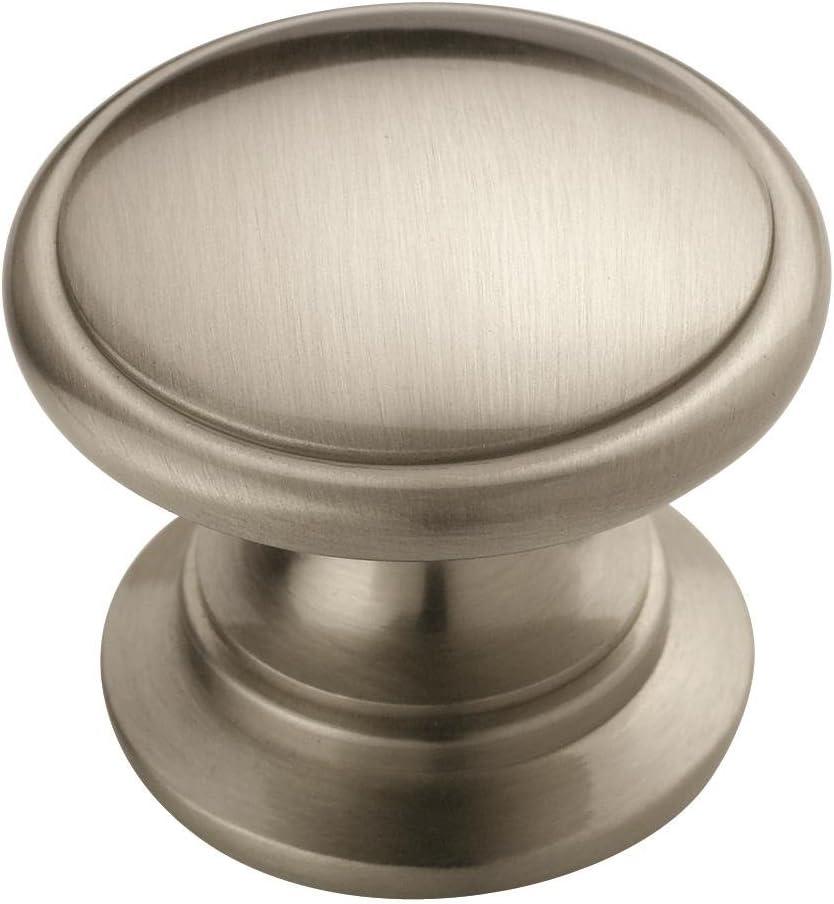 imageAmerock Cabinet Knob Polished Chrome 114 inch 32 mm Diameter Ravino 1 Pack Drawer Knob Cabinet HardwareSatin Nickel
