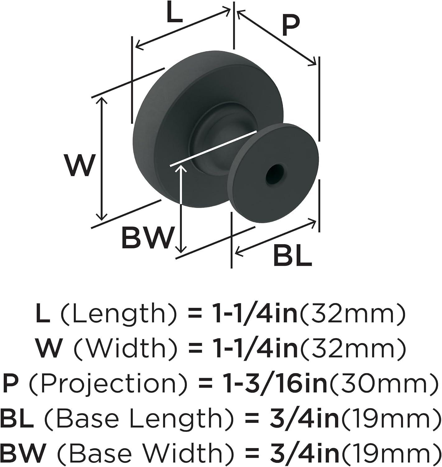 imageAmerock Cabinet Knob Polished Chrome 114 inch 32 mm Diameter Winsome 1 Pack Drawer Knob Cabinet HardwareMatte Black