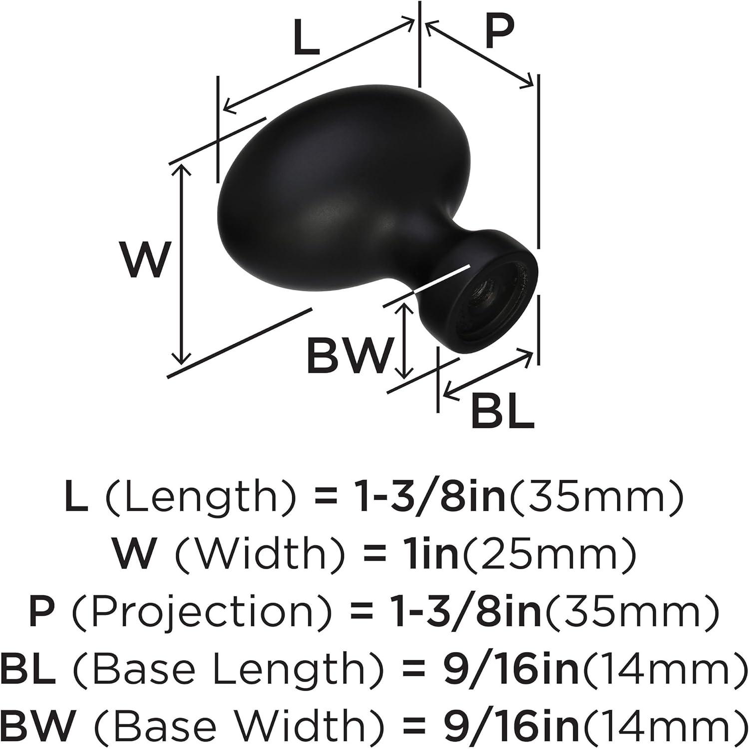 imageAmerock Cabinet Knob Polished Chrome 138 inch 35 mm Length Vaile 1 Pack Drawer Knob Cabinet HardwareMatte Black