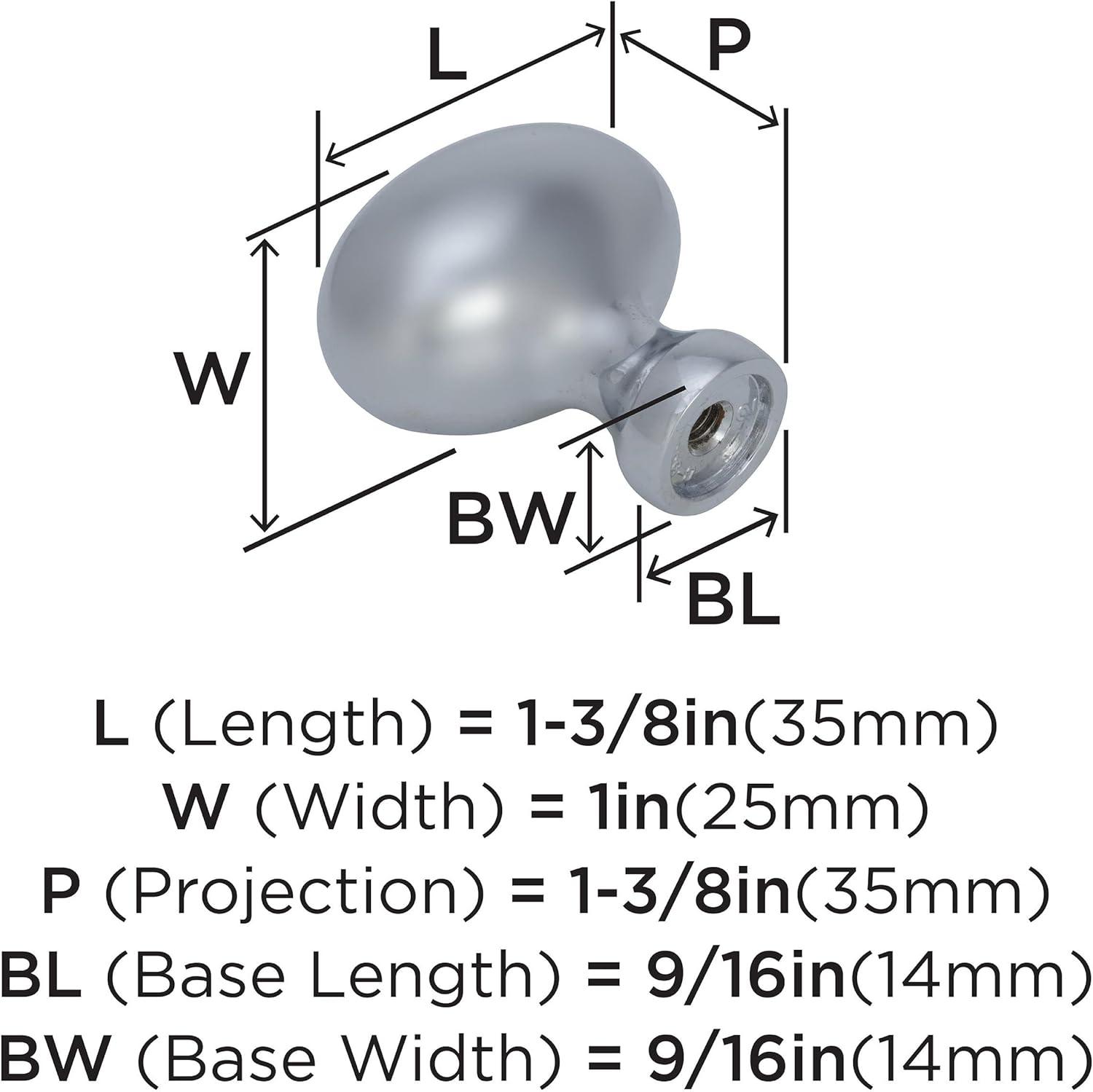 imageAmerock Cabinet Knob Polished Chrome 138 inch 35 mm Length Vaile 1 Pack Drawer Knob Cabinet HardwarePolished Chrome