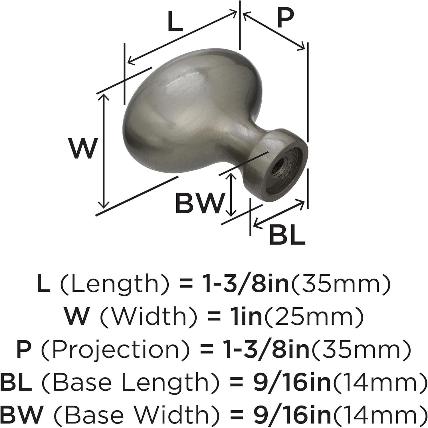 imageAmerock Cabinet Knob Polished Chrome 138 inch 35 mm Length Vaile 1 Pack Drawer Knob Cabinet HardwareSatin Nickel