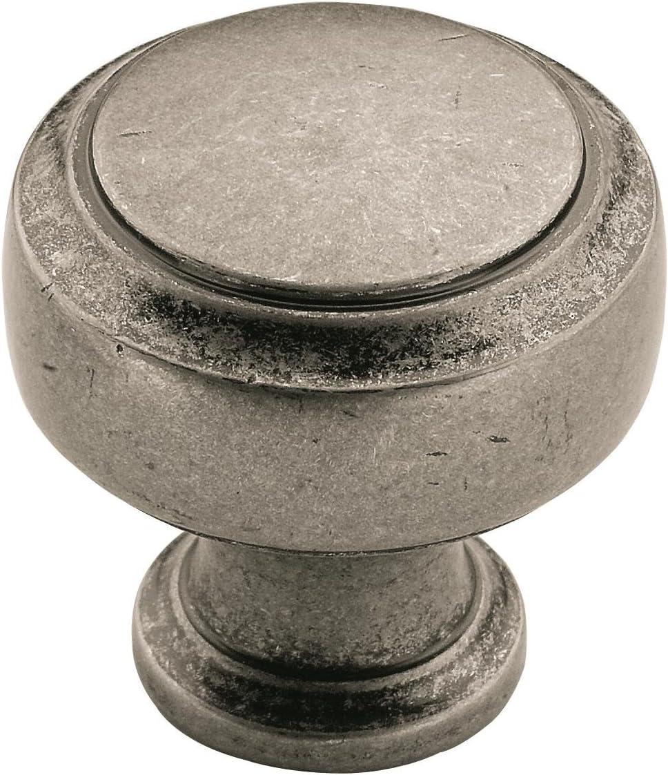 imageAmerock Cabinet Knob Satin Nickel 138 inch 35 mm Length Highland Ridge 1 Pack Drawer Knob Cabinet HardwareAged Pewter