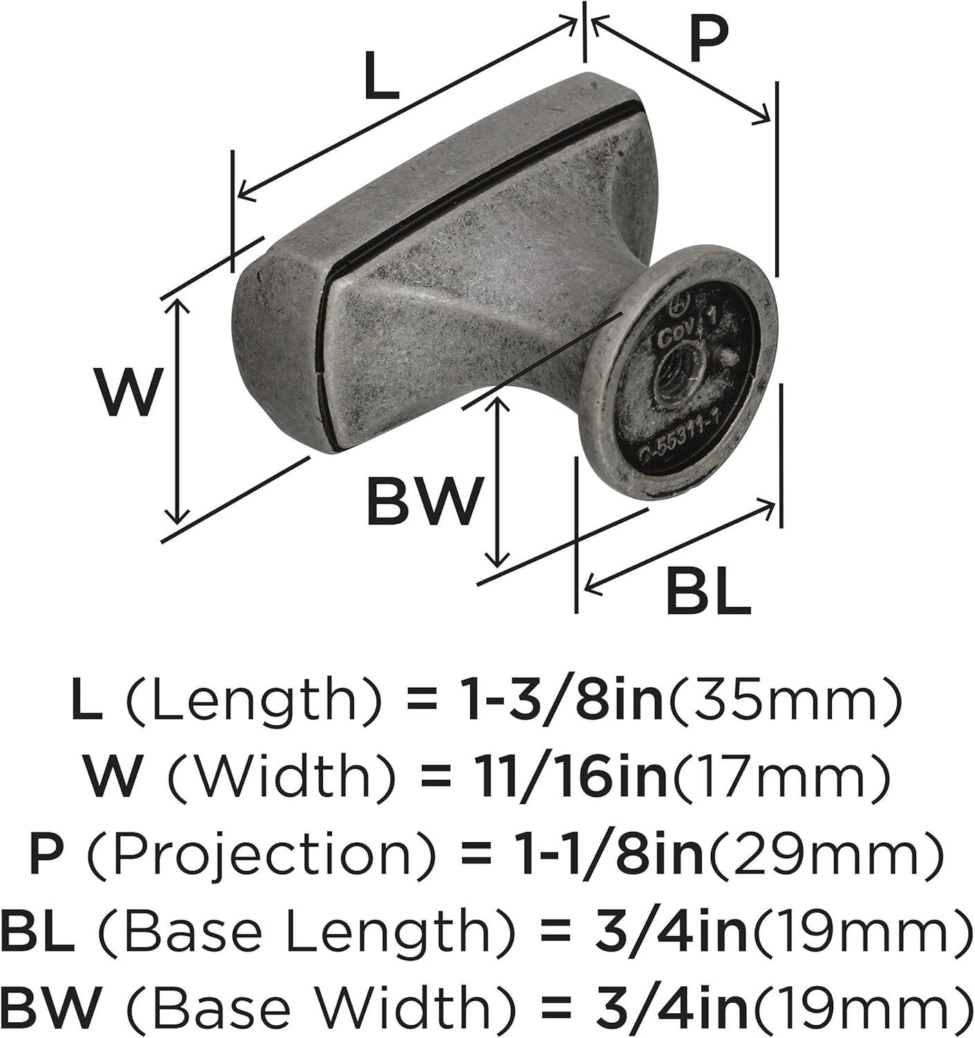 imageAmerock Cabinet Knob Satin Nickel 138 inch 35 mm Length Highland Ridge 1 Pack Drawer Knob Cabinet HardwareAged Pewter