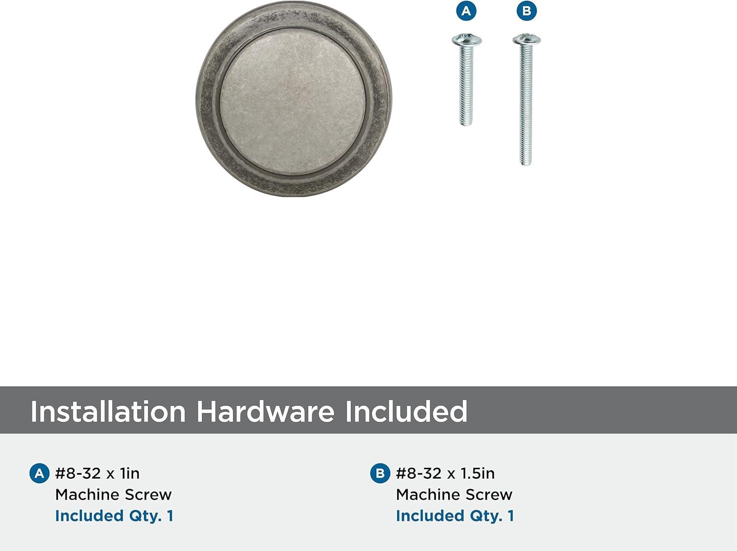 imageAmerock Cabinet Knob Satin Nickel 138 inch 35 mm Length Highland Ridge 1 Pack Drawer Knob Cabinet HardwareAged Pewter