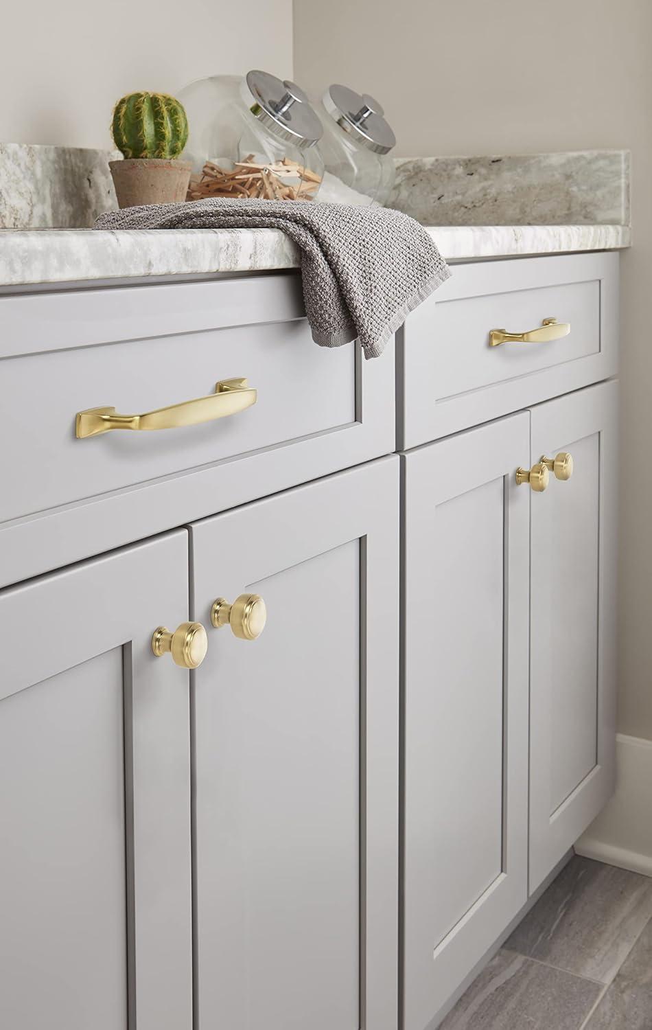 imageAmerock Cabinet Knob Satin Nickel 138 inch 35 mm Length Highland Ridge 1 Pack Drawer Knob Cabinet HardwareChampagne Bronze