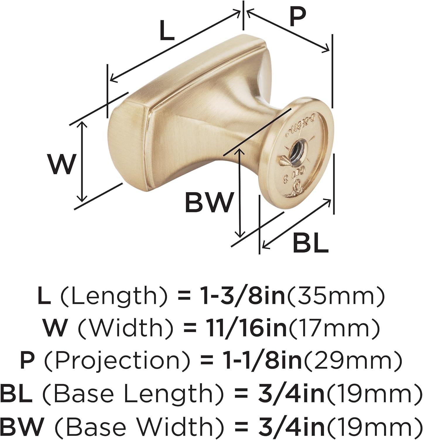 imageAmerock Cabinet Knob Satin Nickel 138 inch 35 mm Length Highland Ridge 1 Pack Drawer Knob Cabinet HardwareChampagne Bronze