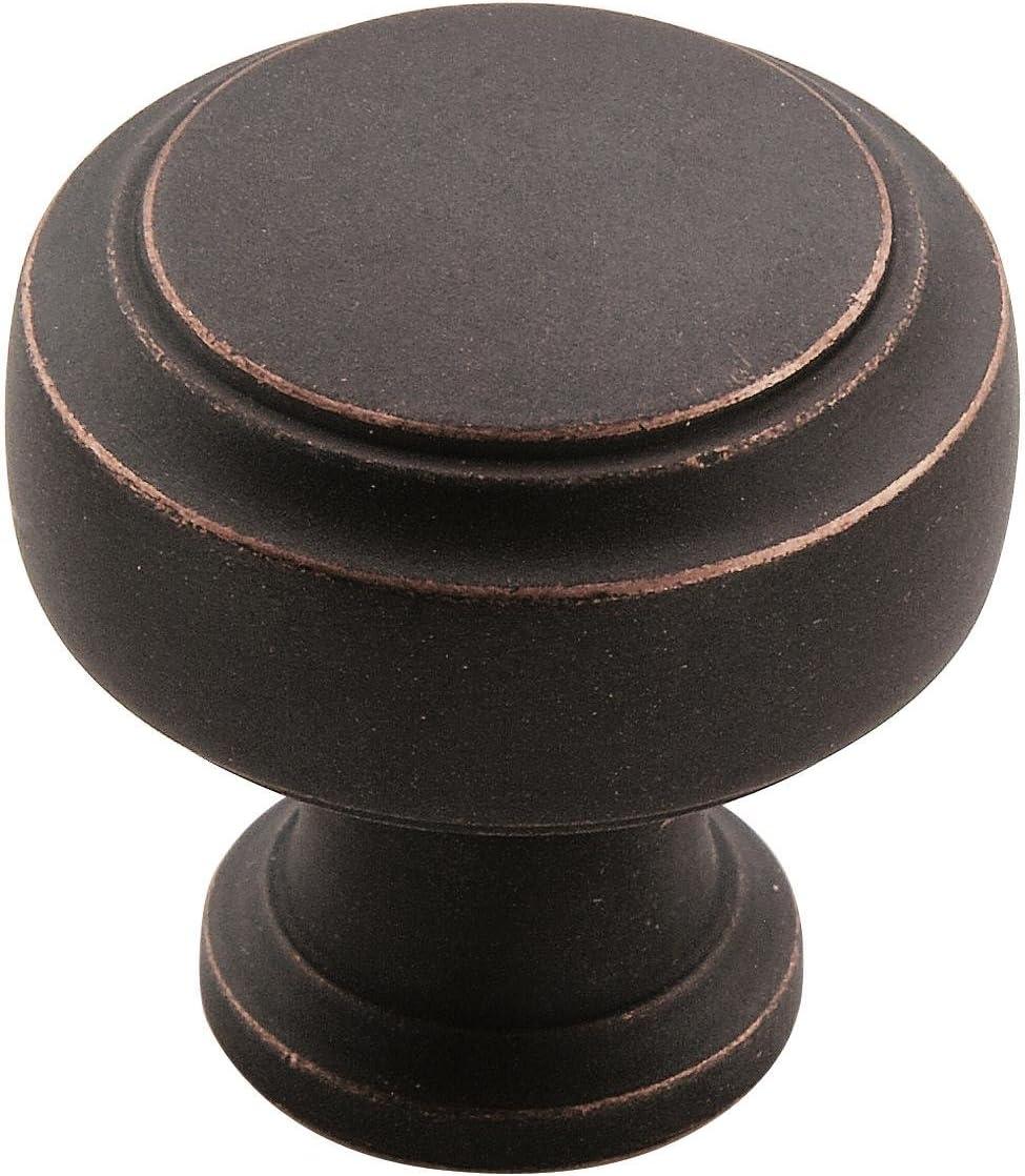 imageAmerock Cabinet Knob Satin Nickel 138 inch 35 mm Length Highland Ridge 1 Pack Drawer Knob Cabinet HardwareDark Oiled Bronze