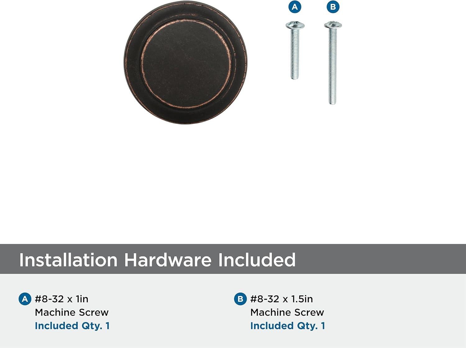 imageAmerock Cabinet Knob Satin Nickel 138 inch 35 mm Length Highland Ridge 1 Pack Drawer Knob Cabinet HardwareDark Oiled Bronze