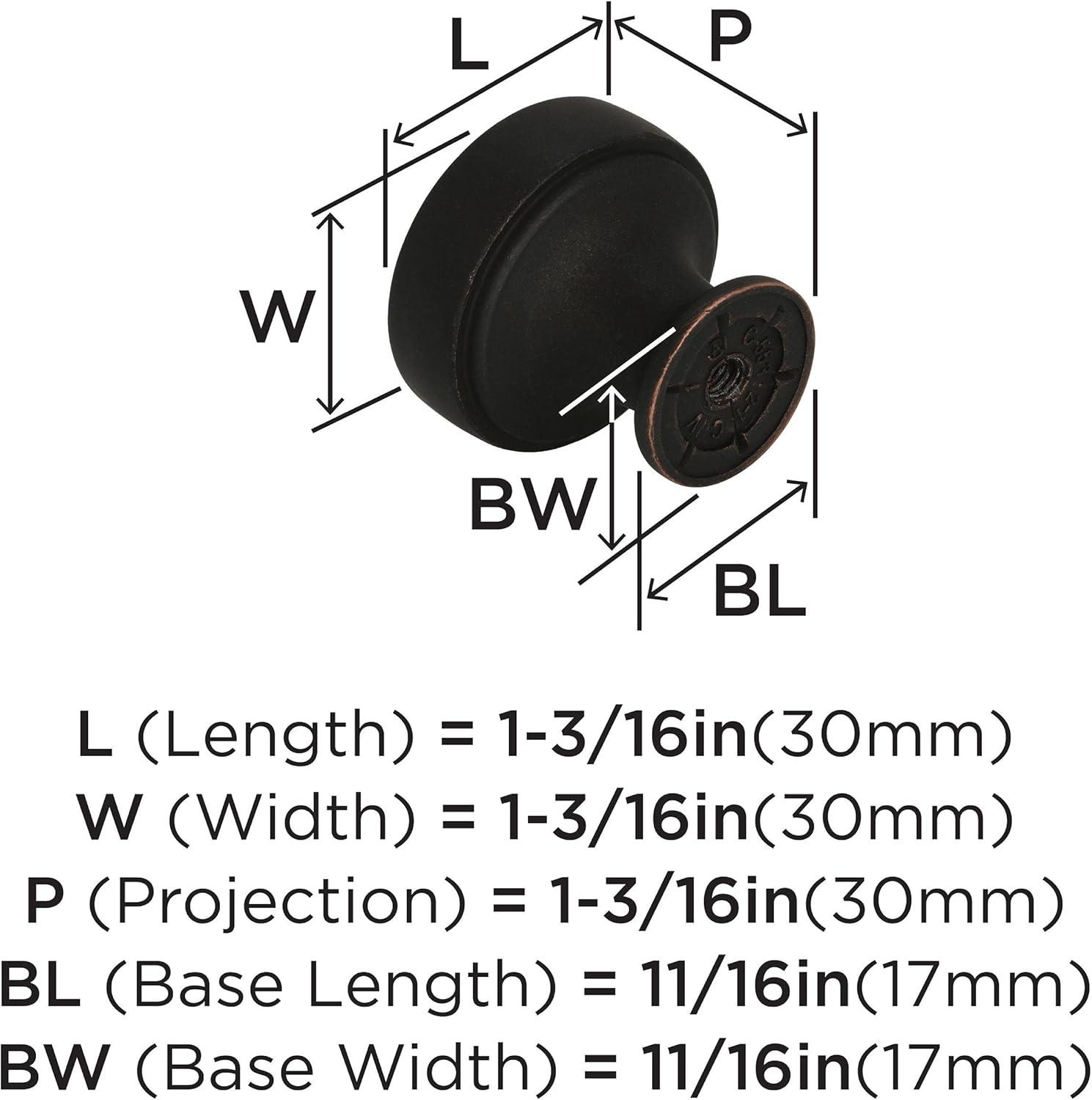 imageAmerock Cabinet Knob Satin Nickel 138 inch 35 mm Length Highland Ridge 1 Pack Drawer Knob Cabinet HardwareDark Oiled Bronze