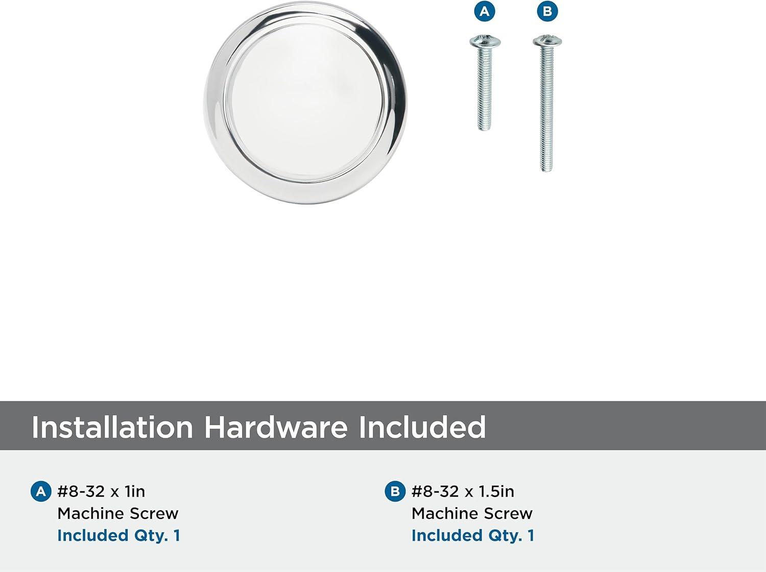 imageAmerock Cabinet Knob Satin Nickel 138 inch 35 mm Length Highland Ridge 1 Pack Drawer Knob Cabinet HardwarePolished Chrome