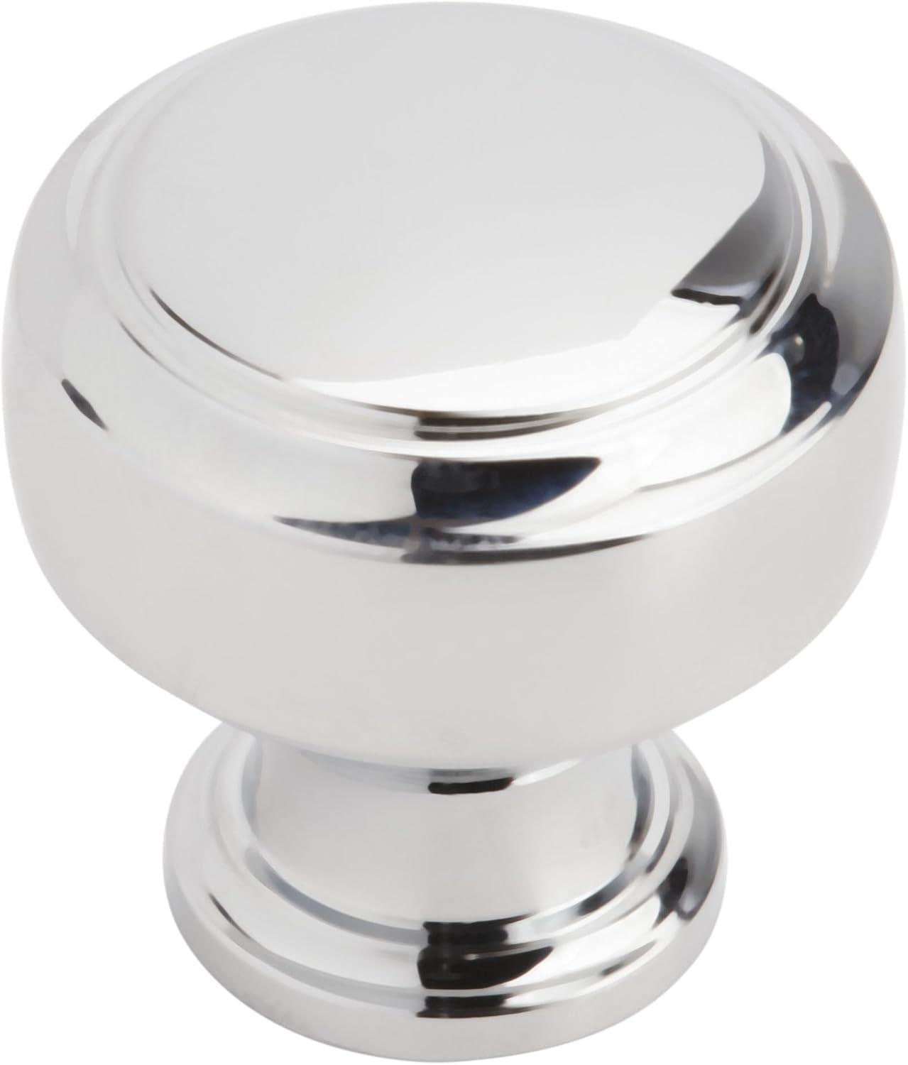 imageAmerock Cabinet Knob Satin Nickel 138 inch 35 mm Length Highland Ridge 1 Pack Drawer Knob Cabinet HardwarePolished Chrome