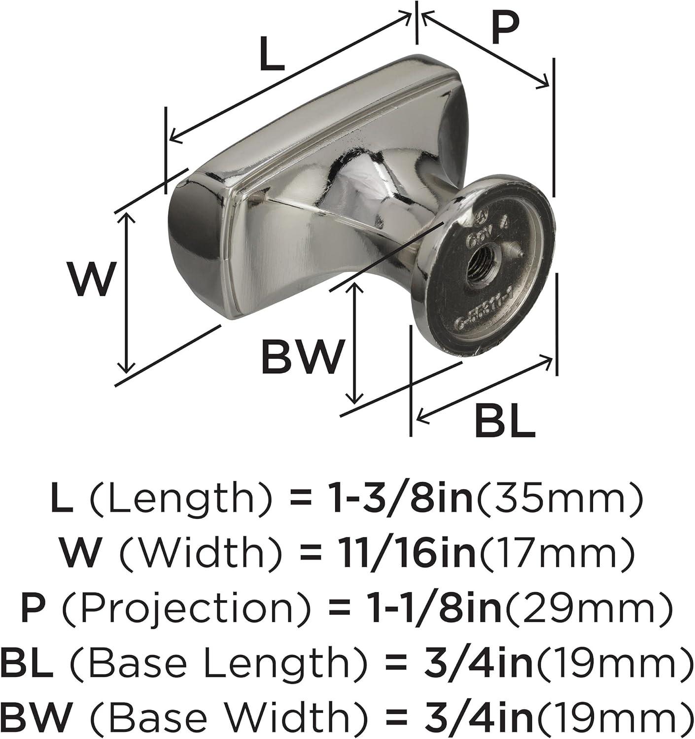 imageAmerock Cabinet Knob Satin Nickel 138 inch 35 mm Length Highland Ridge 1 Pack Drawer Knob Cabinet HardwarePolished Nickel