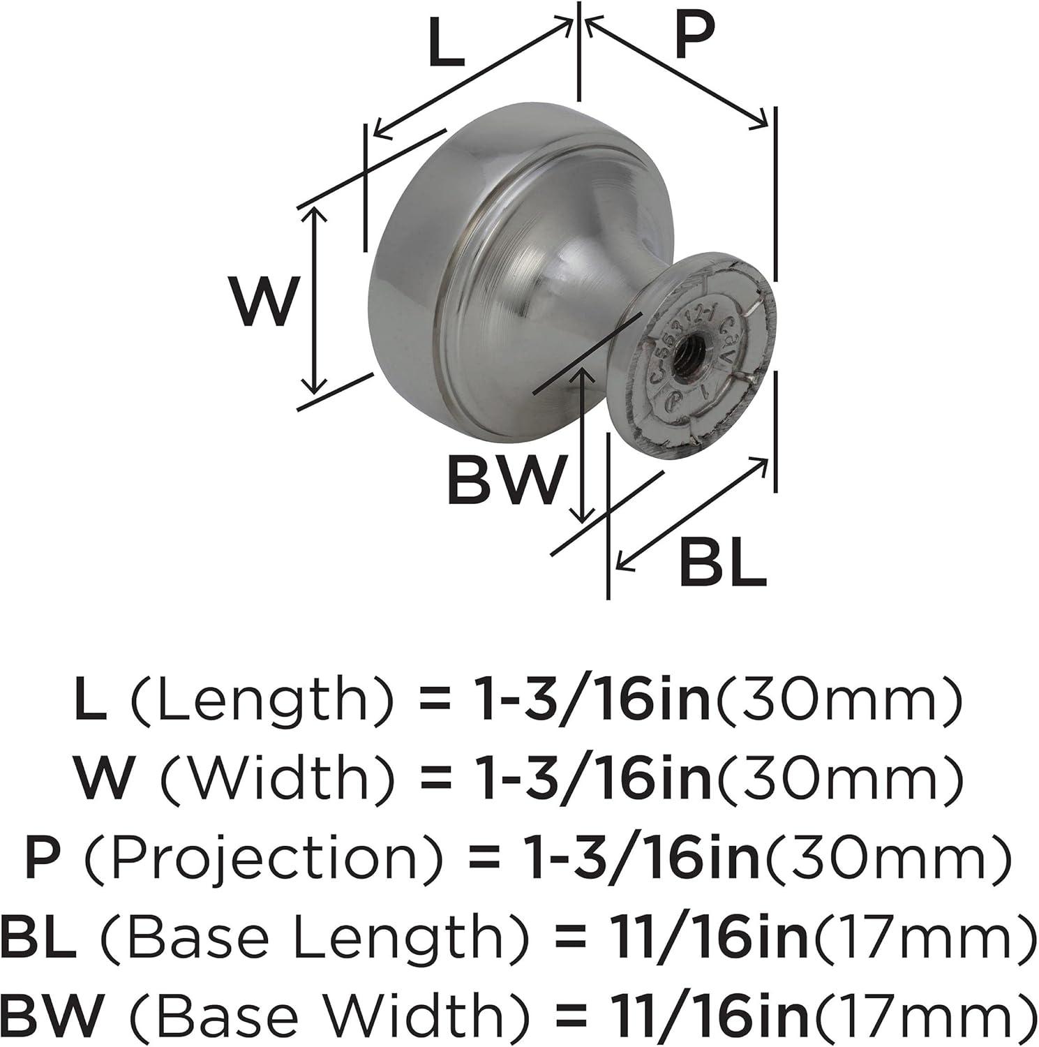 imageAmerock Cabinet Knob Satin Nickel 138 inch 35 mm Length Highland Ridge 1 Pack Drawer Knob Cabinet HardwarePolished Nickel