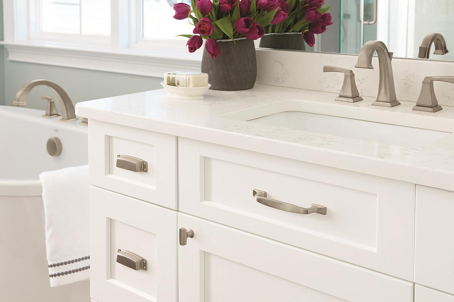 imageAmerock Cabinet Knob Satin Nickel 138 inch 35 mm Length Highland Ridge 1 Pack Drawer Knob Cabinet HardwareSatin Nickel