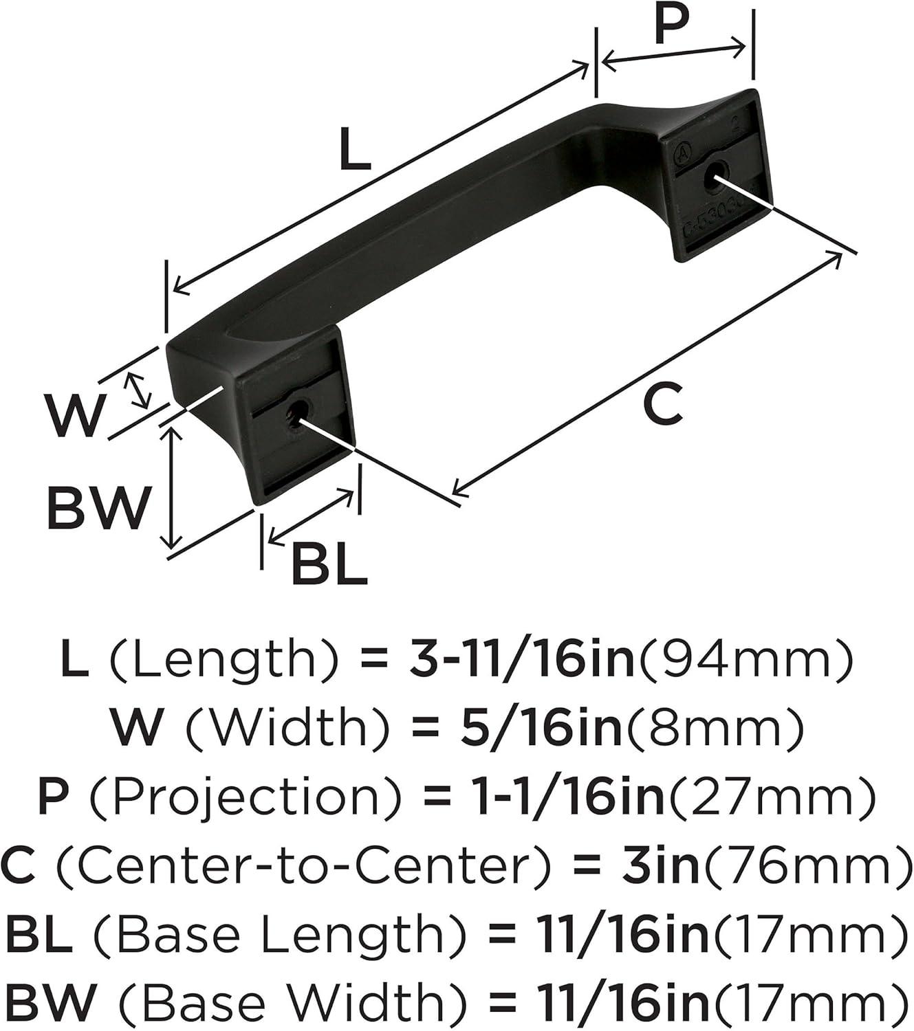 imageAmerock Cabinet Pull Black Bronze 334 inch 96 mm Center to Center Mulholland 1 Pack Drawer Pull Drawer Handle Cabinet HardwareBlack Bronze