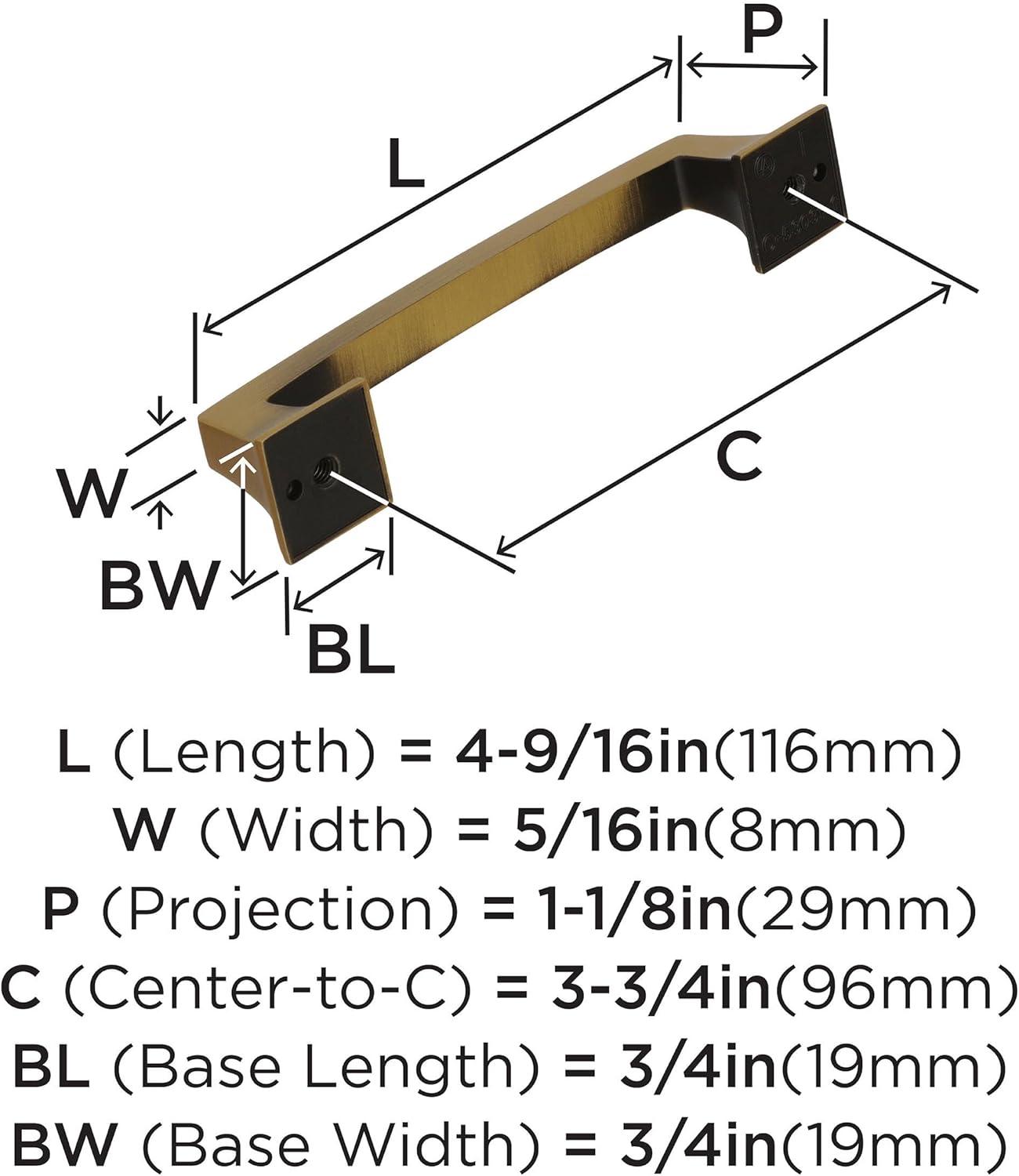 imageAmerock Cabinet Pull Black Bronze 334 inch 96 mm Center to Center Mulholland 1 Pack Drawer Pull Drawer Handle Cabinet HardwareGilded Bronze