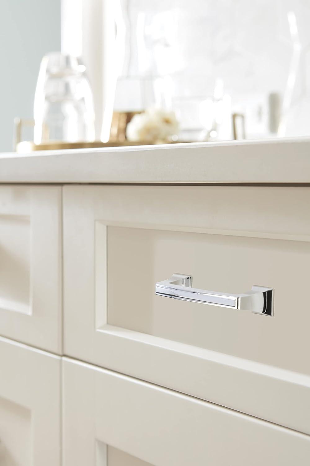 imageAmerock Cabinet Pull Black Bronze 334 inch 96 mm Center to Center Mulholland 1 Pack Drawer Pull Drawer Handle Cabinet HardwarePolished Chrome
