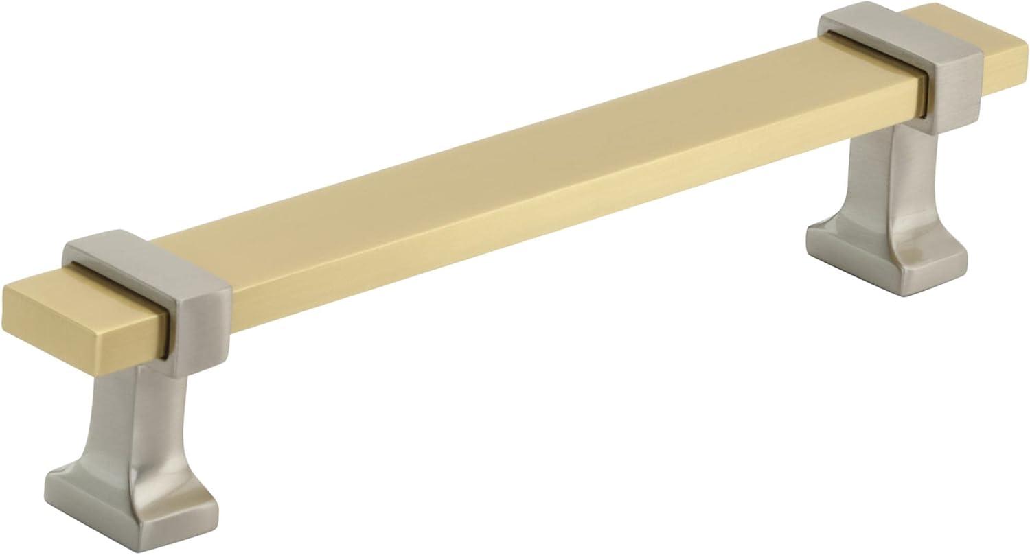 imageAmerock Cabinet Pull Brushed Matte BlackSatin Nickel 5116 inch 128 mm Center to Center Overton 1 Pack Drawer Pull Drawer Handle Cabinet HardwareBrushed GoldSatin Nickel
