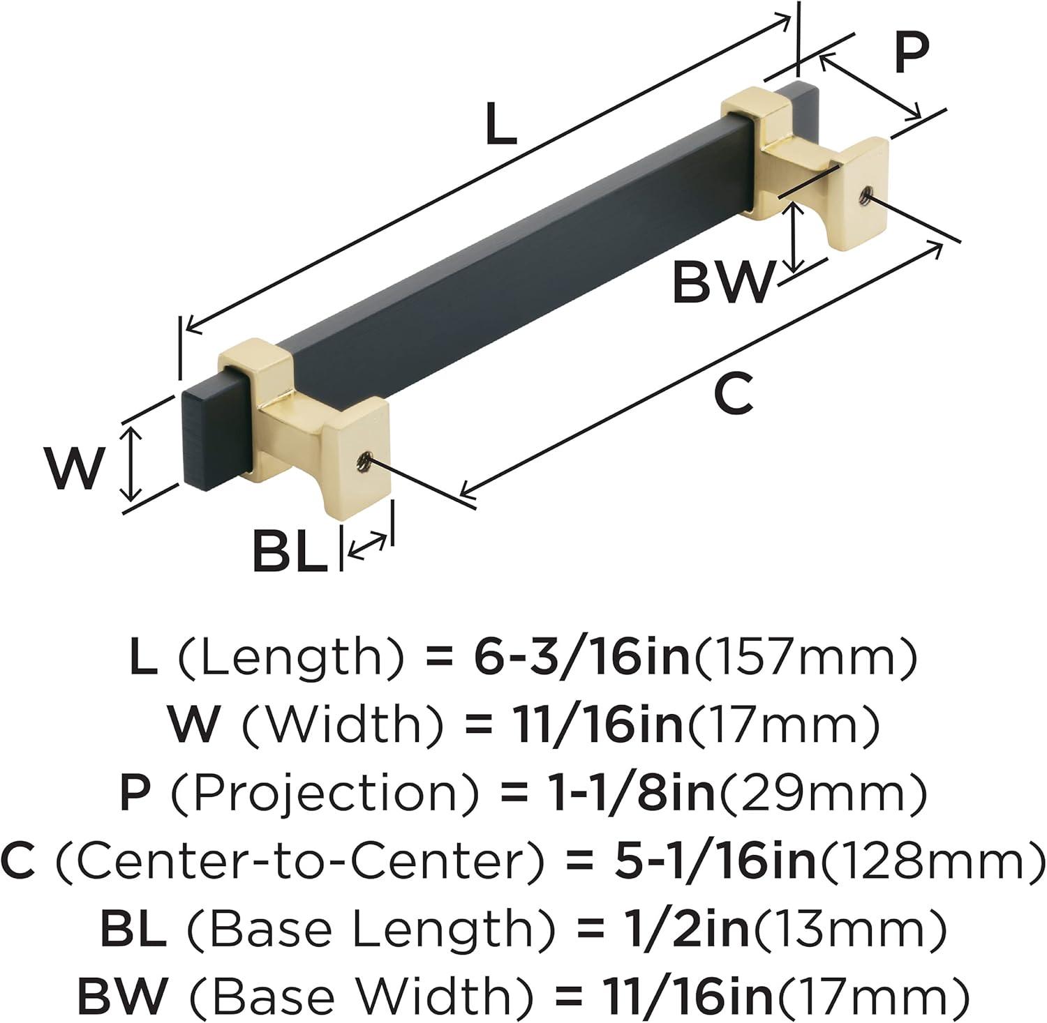 imageAmerock Cabinet Pull Brushed Matte BlackSatin Nickel 5116 inch 128 mm Center to Center Overton 1 Pack Drawer Pull Drawer Handle Cabinet HardwareBrushed Matte BlackBrushed Gold