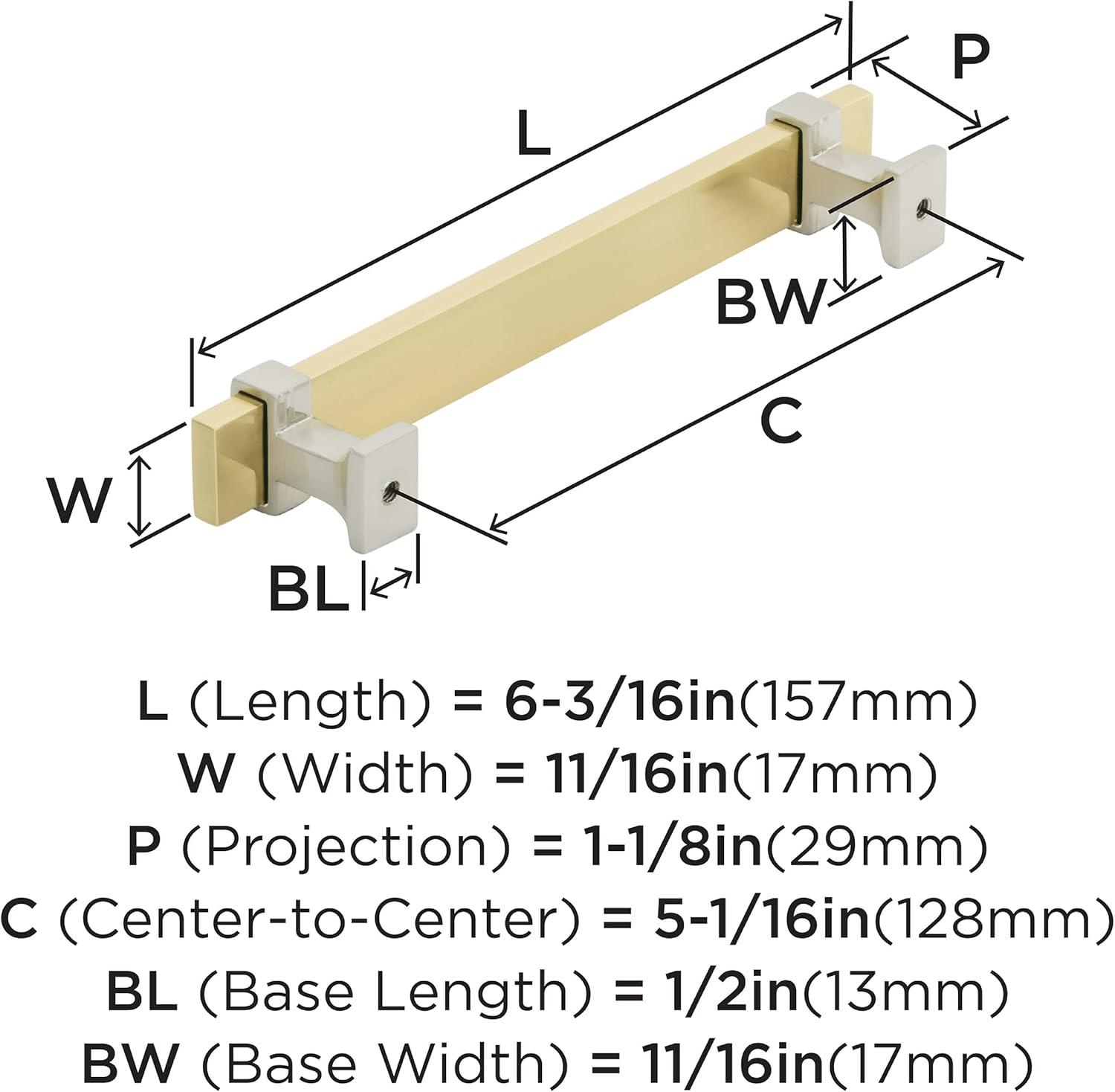 imageAmerock Cabinet Pull Brushed Matte BlackSatin Nickel 5116 inch 128 mm Center to Center Overton 1 Pack Drawer Pull Drawer Handle Cabinet HardwareBrushed GoldSatin Nickel