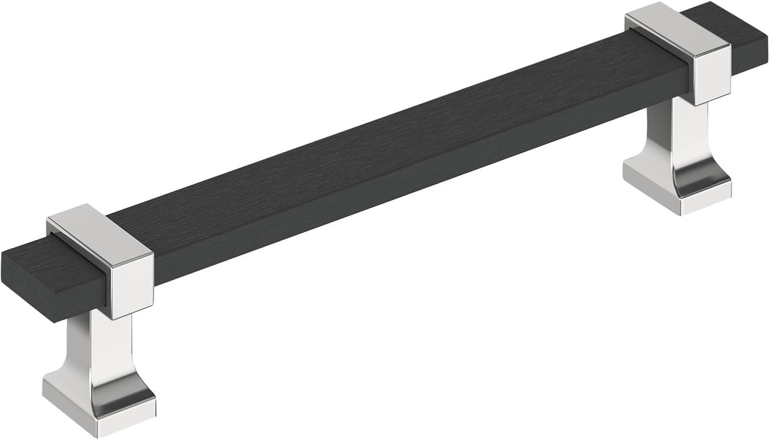 imageAmerock Cabinet Pull Brushed Matte BlackSatin Nickel 5116 inch 128 mm Center to Center Overton 1 Pack Drawer Pull Drawer Handle Cabinet HardwareBrushed Matte BlackPolished Chrome