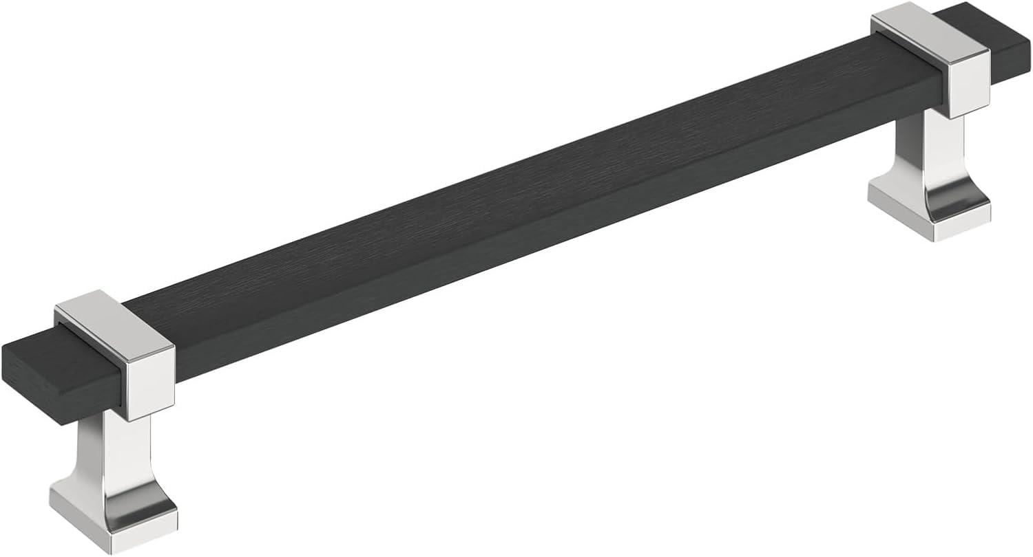 imageAmerock Cabinet Pull Brushed Matte BlackSatin Nickel 5116 inch 128 mm Center to Center Overton 1 Pack Drawer Pull Drawer Handle Cabinet HardwareBrushed Matte BlackPolished Chrome