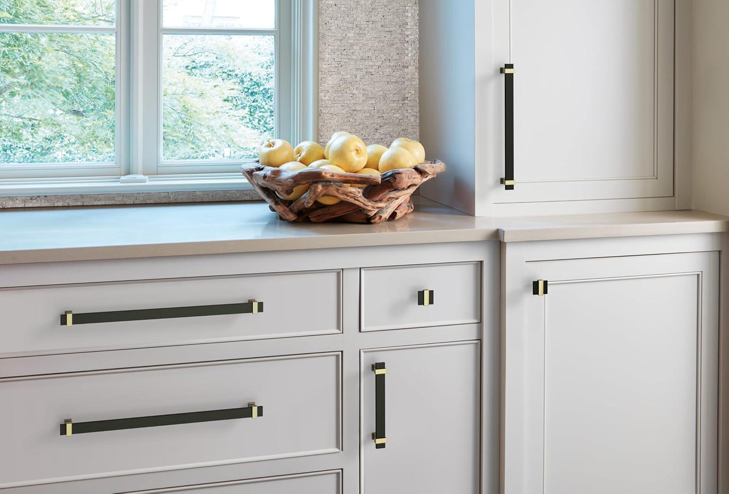 imageAmerock Cabinet Pull Brushed Matte BlackSatin Nickel 5116 inch 128 mm Center to Center Overton 1 Pack Drawer Pull Drawer Handle Cabinet HardwareBrushed Matte BlackGolden Champagne