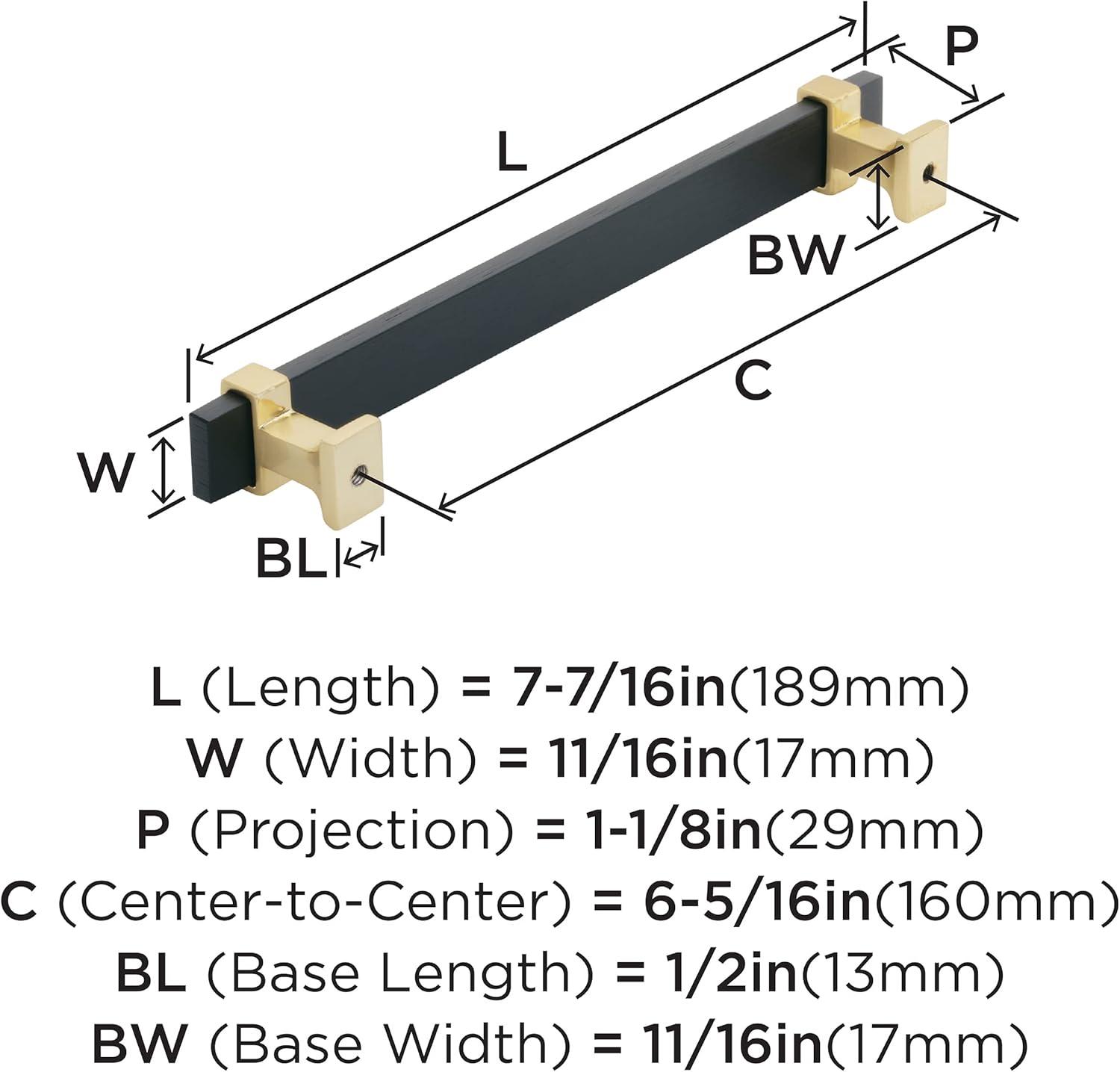 imageAmerock Cabinet Pull Brushed Matte BlackSatin Nickel 5116 inch 128 mm Center to Center Overton 1 Pack Drawer Pull Drawer Handle Cabinet HardwareBrushed Matte BlackBrushed Gold